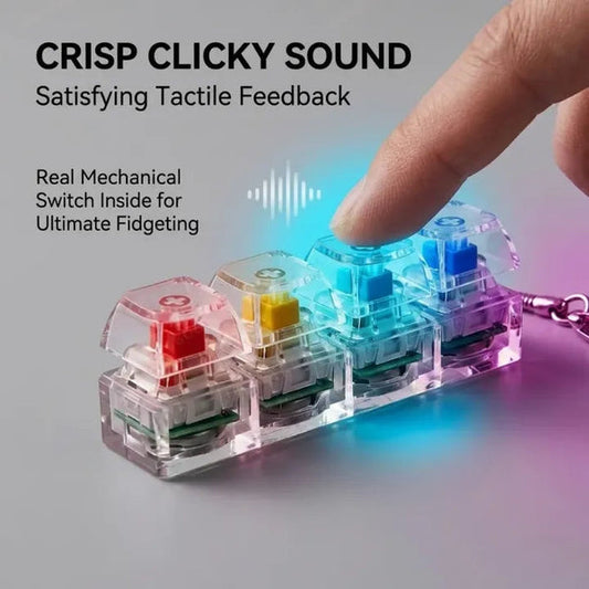 Mechanical Keyboard Clicker Keychain - Tactile Fidget Stress Toy