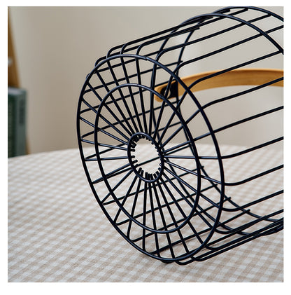 multipurpose iron basket with wooden handle