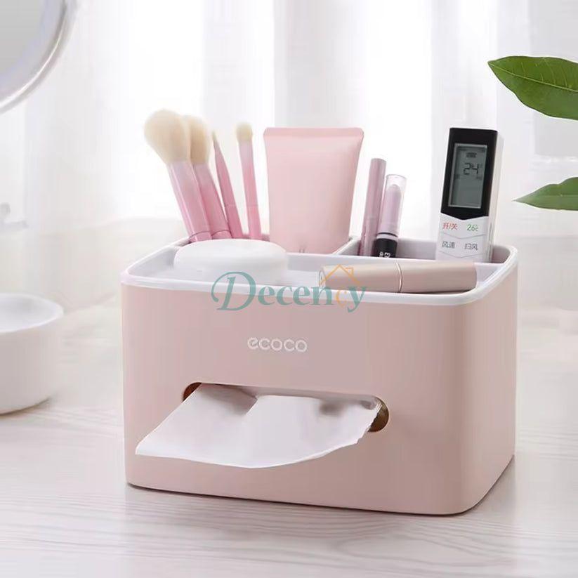 Ecoco Tissue Box – Nordic Style Waterproof 2-Compartment Holder