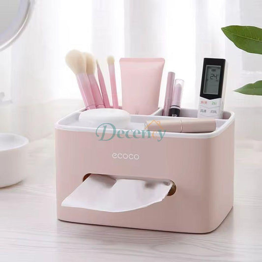 Ecoco Tissue Box – Nordic Style Waterproof 2-Compartment Holder
