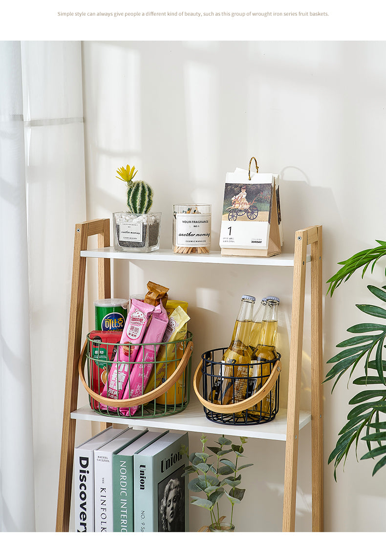 multipurpose iron basket with wooden handle