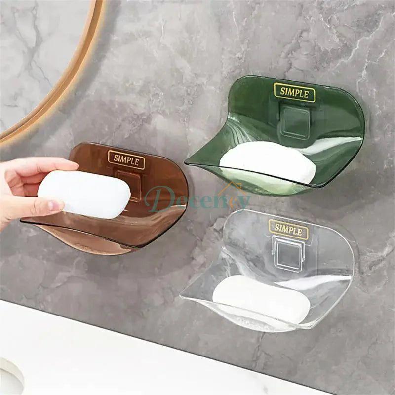 No-Drill Wall Mounted Soap Rack – Self-Adhesive Bathroom Holder (Random color)