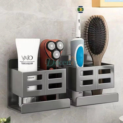 Hole-Free Bathroom Storage Rack – Wall-Mounted Washbasin Organizer