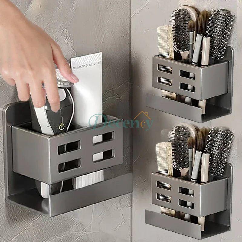 Hole-Free Bathroom Storage Rack – Wall-Mounted Washbasin Organizer