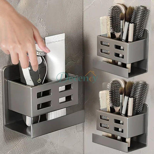 Hole-Free Bathroom Storage Rack – Wall-Mounted Washbasin Organizer