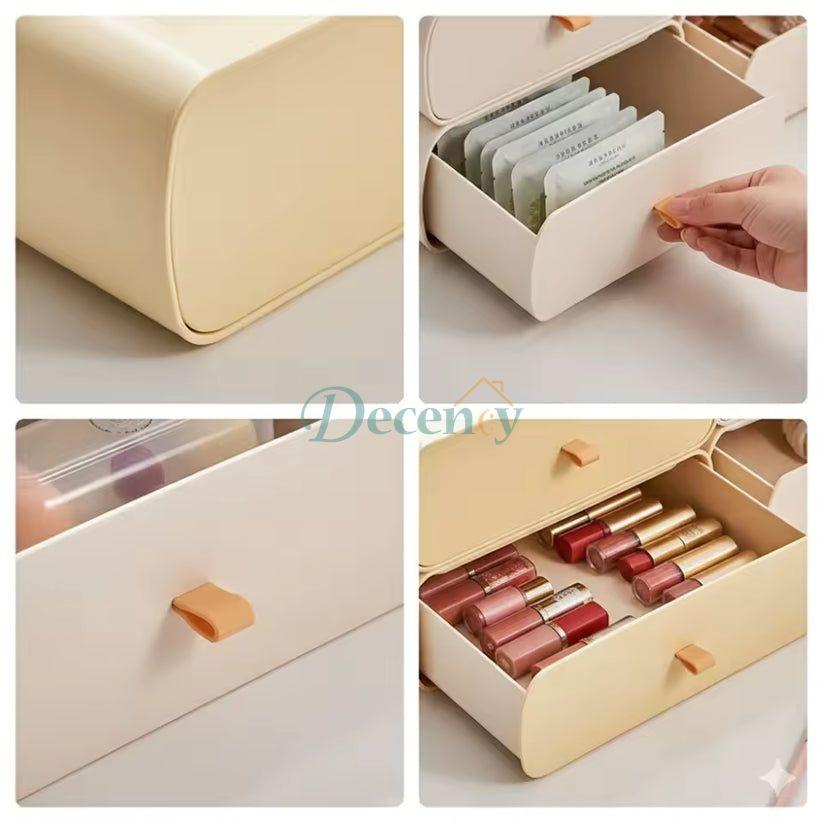 Stackable Makeup Organizer with Drawers - Vanity Cosmetic Storage Box