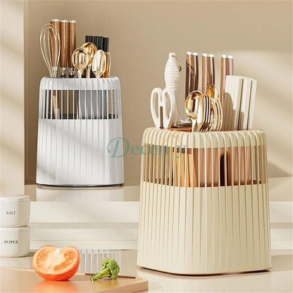 Multifunctional Kitchen Knife Rack – Drainage Cutlery Holder & Utensil Organizer