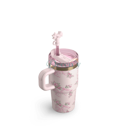 The Stanley X LoveShackFancy Holiday Quencher | 20 OZ - Rosa Beaux Pink