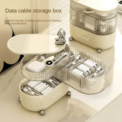 Multi Layer Rotating Desktop Cosmetic Organizer