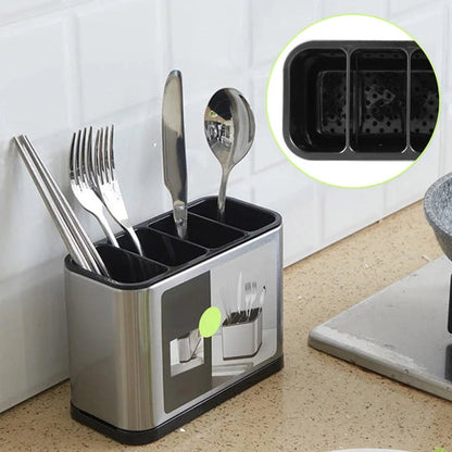 High Quality Silver Surface Cutlery Utensil Drainer