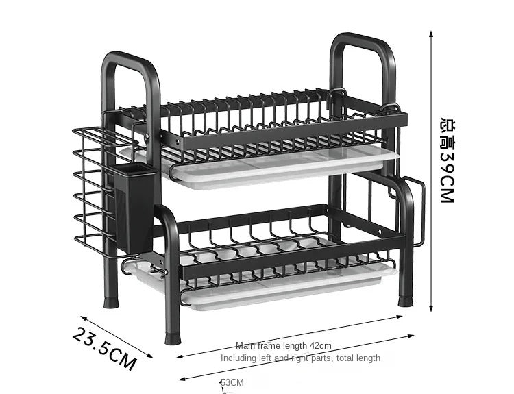 2 Tier Stainless Steel Dish Drying Rack