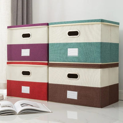 Space-Saving Fabric Storage Basket with Lid