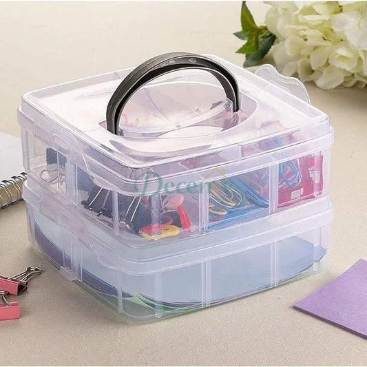 2 Layer Portable Necklace And Ring Storage Box
