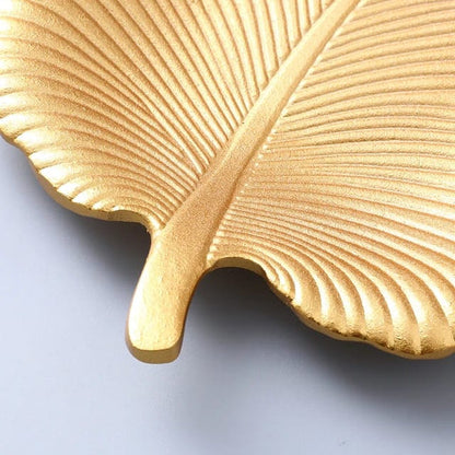 Golden Leaf Wooden Candy Tray