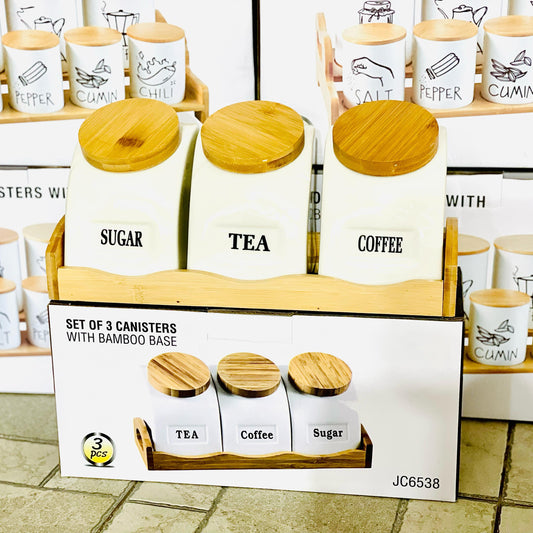 Modern Design Sugar Tea and Coffee Jar Set