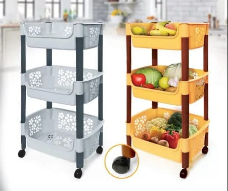 3 - Tiered Plastic Kitchen Home Storage Rack