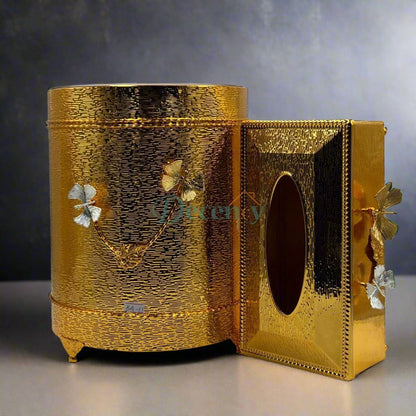 Luxury Tissue Box & Trash Bin Set ( 2 )