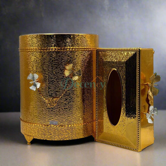 Luxury Tissue Box & Trash Bin Set ( 2 )