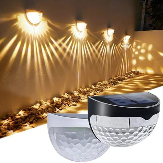 4 Pcs  Solar Fence Lights Outdoor, Wireless LED Garden Lights Solar