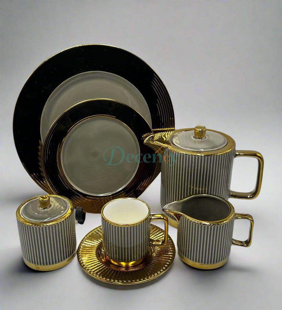 24-Piece Ceramic Tea Set – Premium Cups, Saucers & Serving Essentials ( 3 )