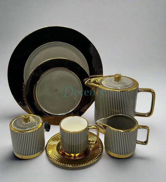 24-Piece Ceramic Tea Set – Premium Cups, Saucers & Serving Essentials ( 3 )