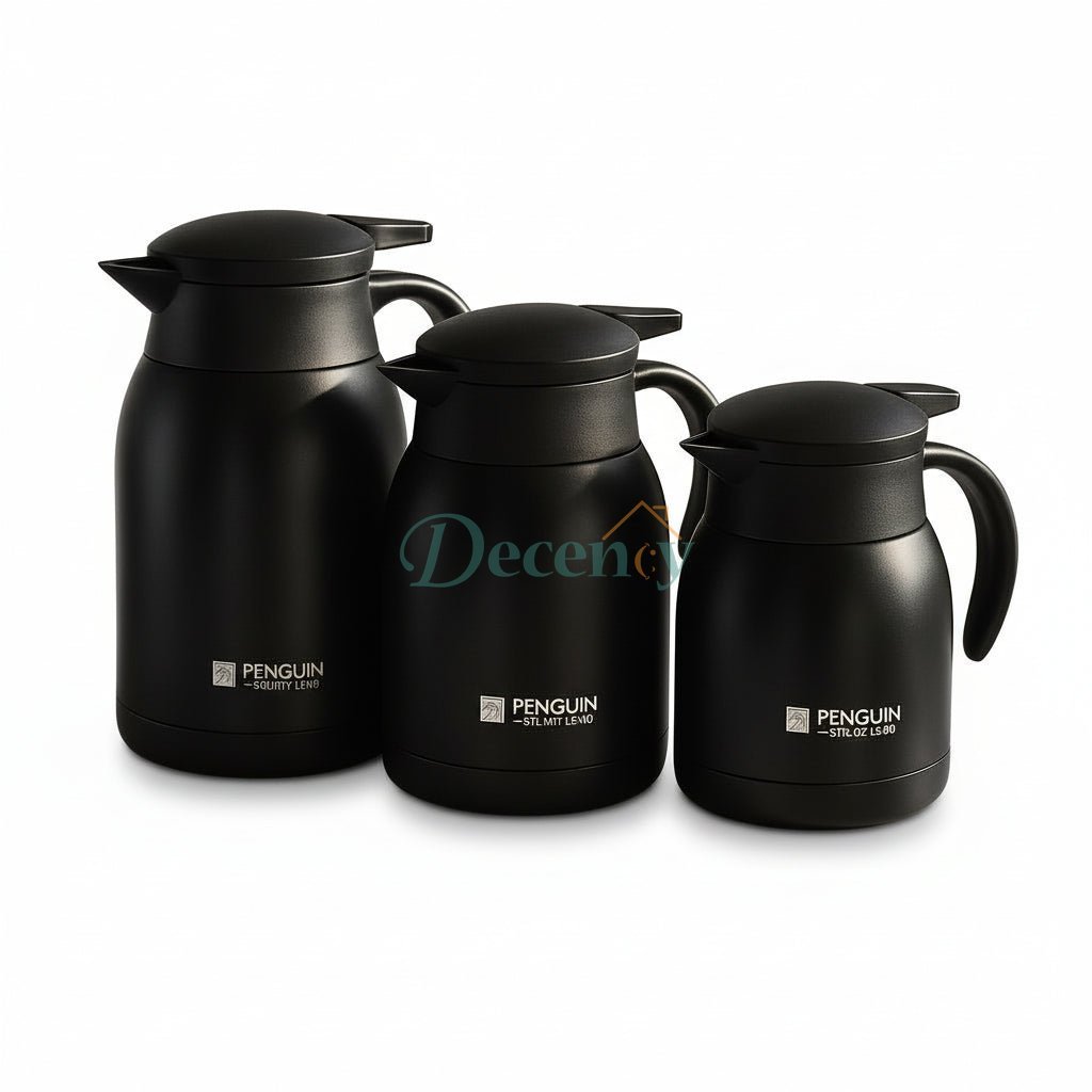 Penguin Stainless Steel Flask - Black