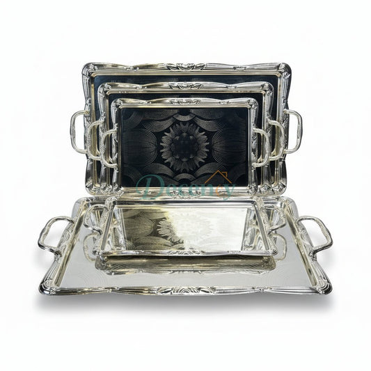 Luxury 3 Pcs Metal Tray Set (G - 10)