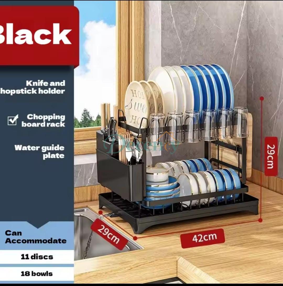 Multifunctional Dish Drying Rack Large Capacity /  2Tier Dish Racks for Kitchen Counter