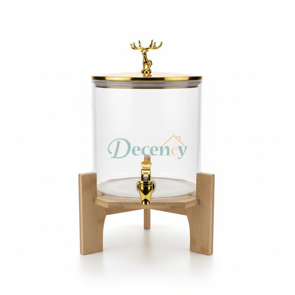 Beverages Despenser With Wooden  Base