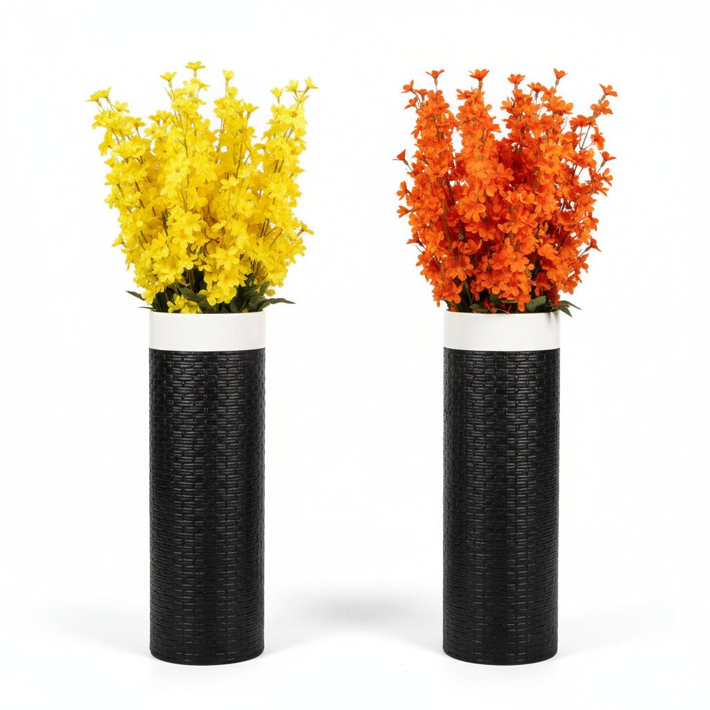 Clander Pvc Pot With Washable Flowers Pair