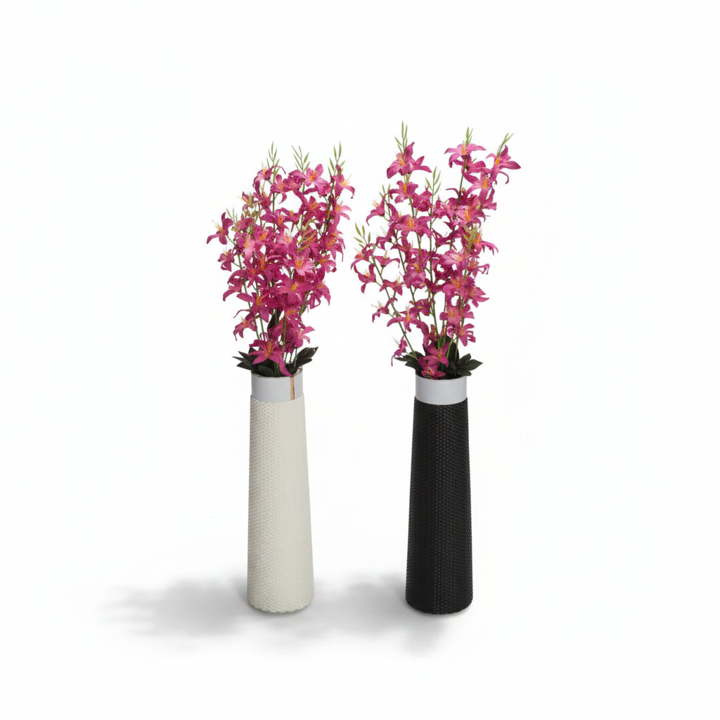 Clander Pvc Pot With Washable Flowers Pair