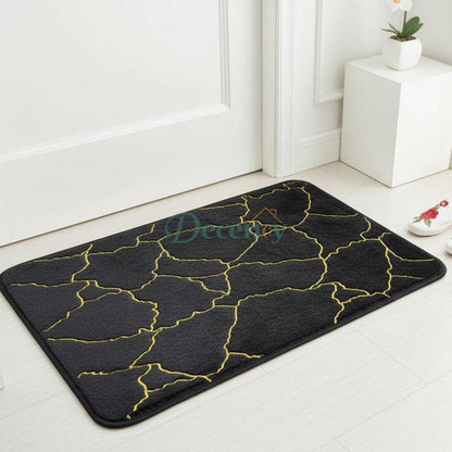 Luxurious Gold Stripe Anti-Slip Faux Rabbit Fur Mat