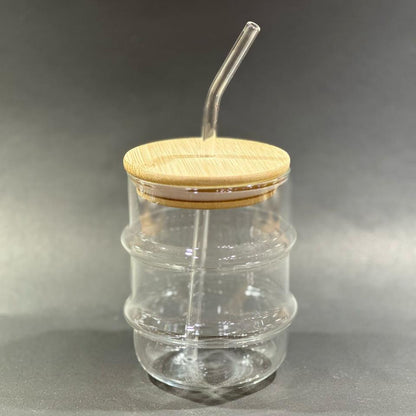 Elegant Glass Tumbler with Lid & Straw