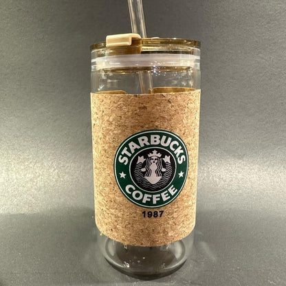 Elegant Glass Tumbler with Lid & Straw