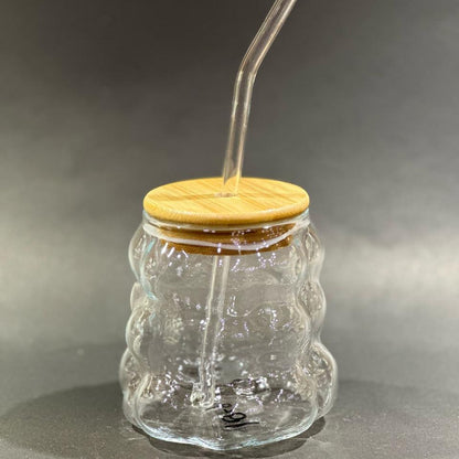 Elegant Glass Tumbler with Lid & Straw
