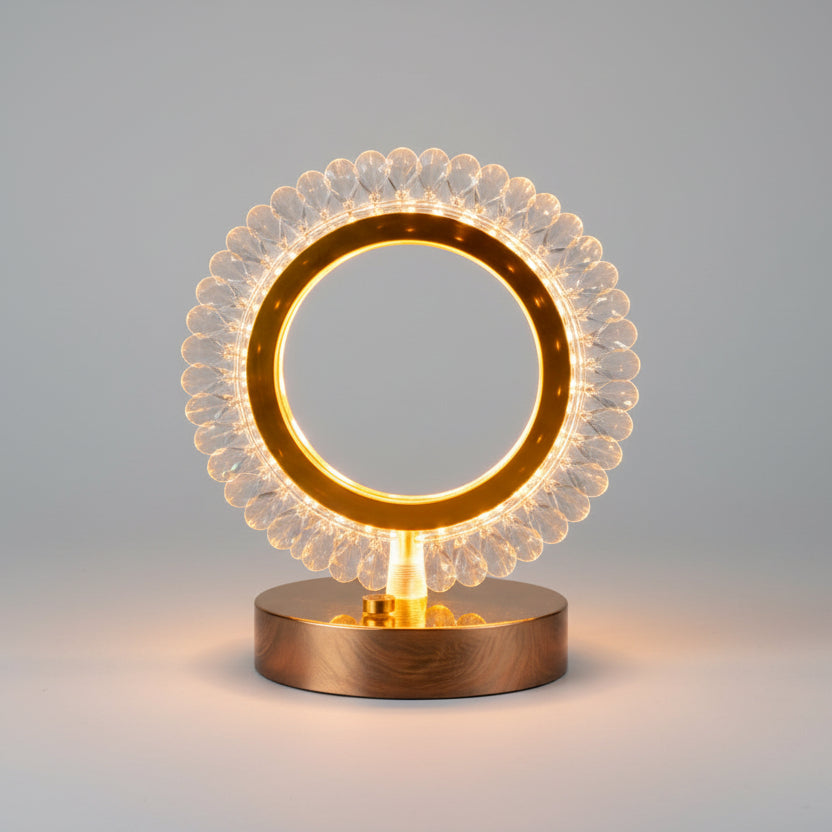 CRYSTAL RING LED RECHARGEABLE TABLE LAMP