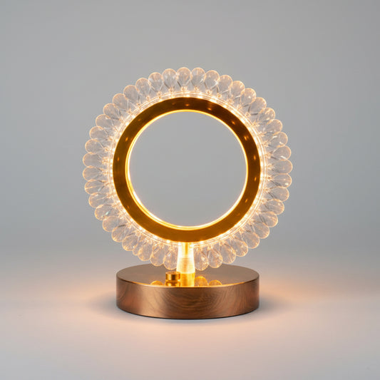 CRYSTAL RING LED RECHARGEABLE TABLE LAMP