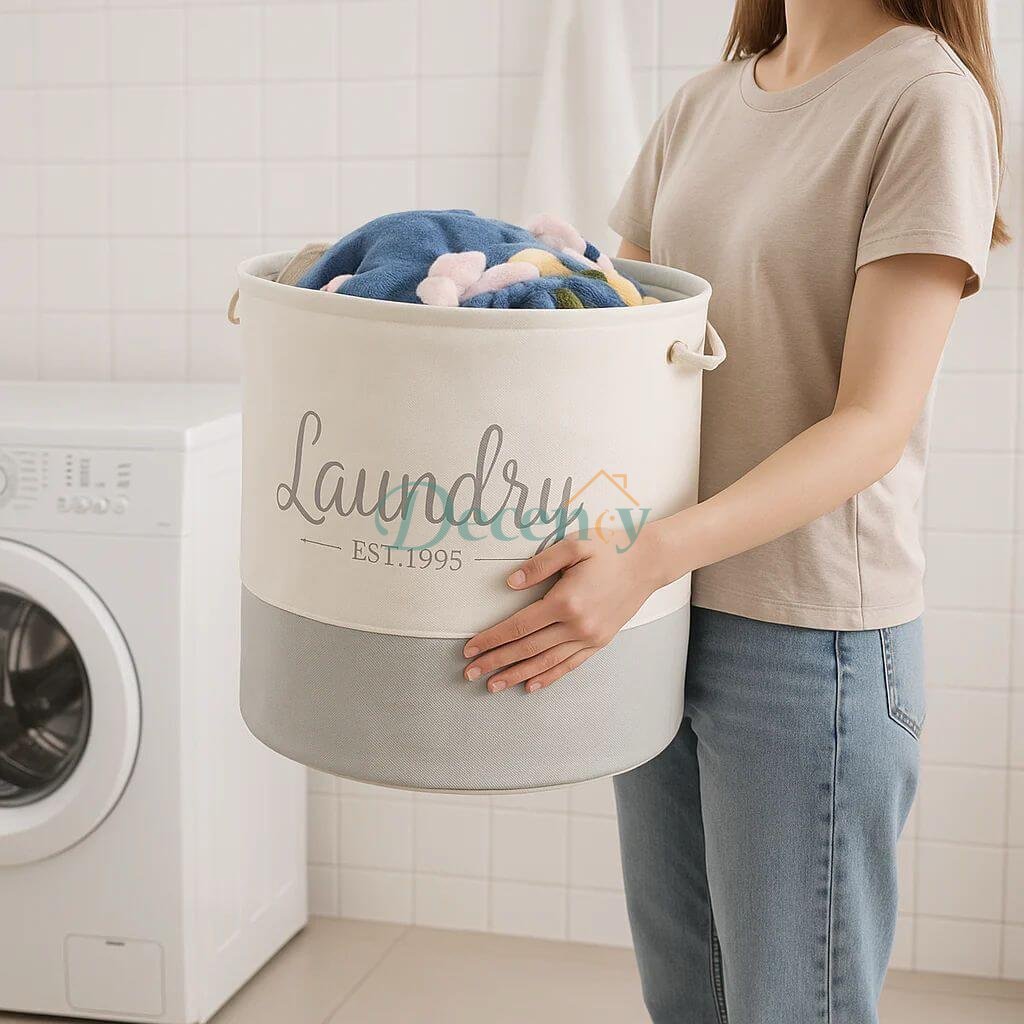 Multi-Functional Foldable Thick Fabric Laundry Basket – 35×40cm Storage Organizer