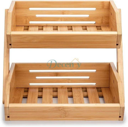 2-Tier Metal Fruit & Vegetable Storage Basket Stand