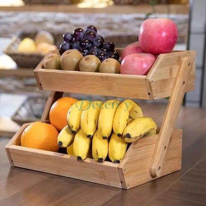 2-Tier Metal Fruit & Vegetable Storage Basket Stand