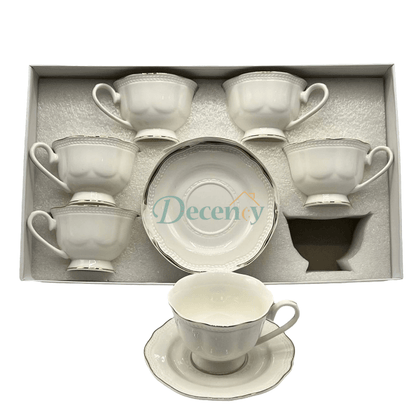 Luxury 6 Pcs Ceramic Cup & Saucer Tea Set – ( C-02 )