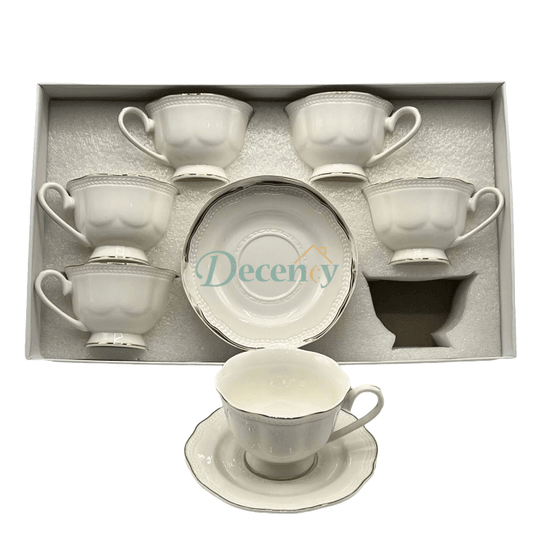Luxury 6 Pcs Ceramic Cup & Saucer Tea Set – ( C-02 )