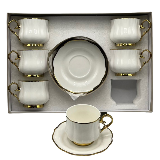 Luxury 6 Pcs Ceramic Cup & Saucer Tea Set – ( C-10 )