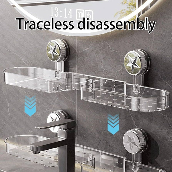 Clear Acrylic Suction Wall Shelf for Bathroom