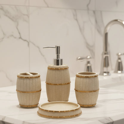 4-Piece Wooden Barrel style Bathroom Sets