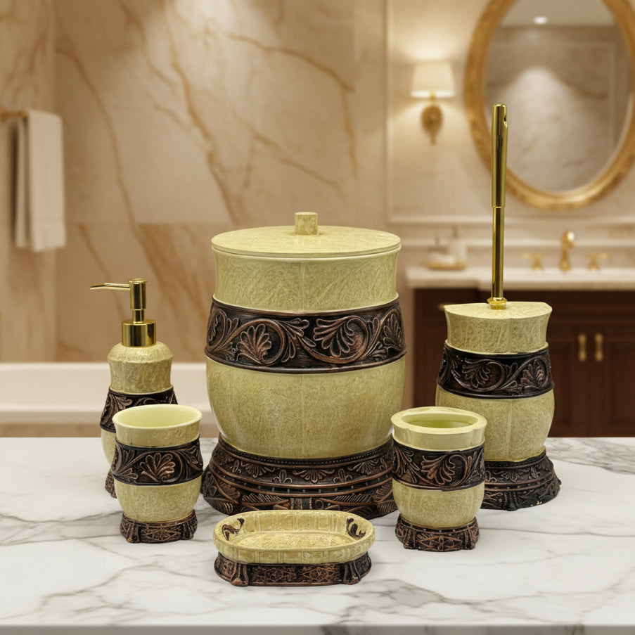 Premium Antique Gold & Bronze 6-Piece Bathroom Sets