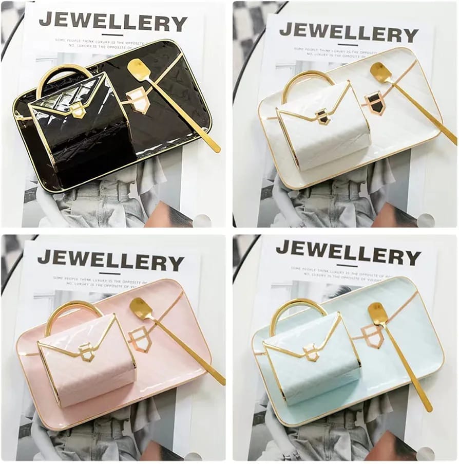 Light Luxury Bag Shape Ceramic Coffee Cup