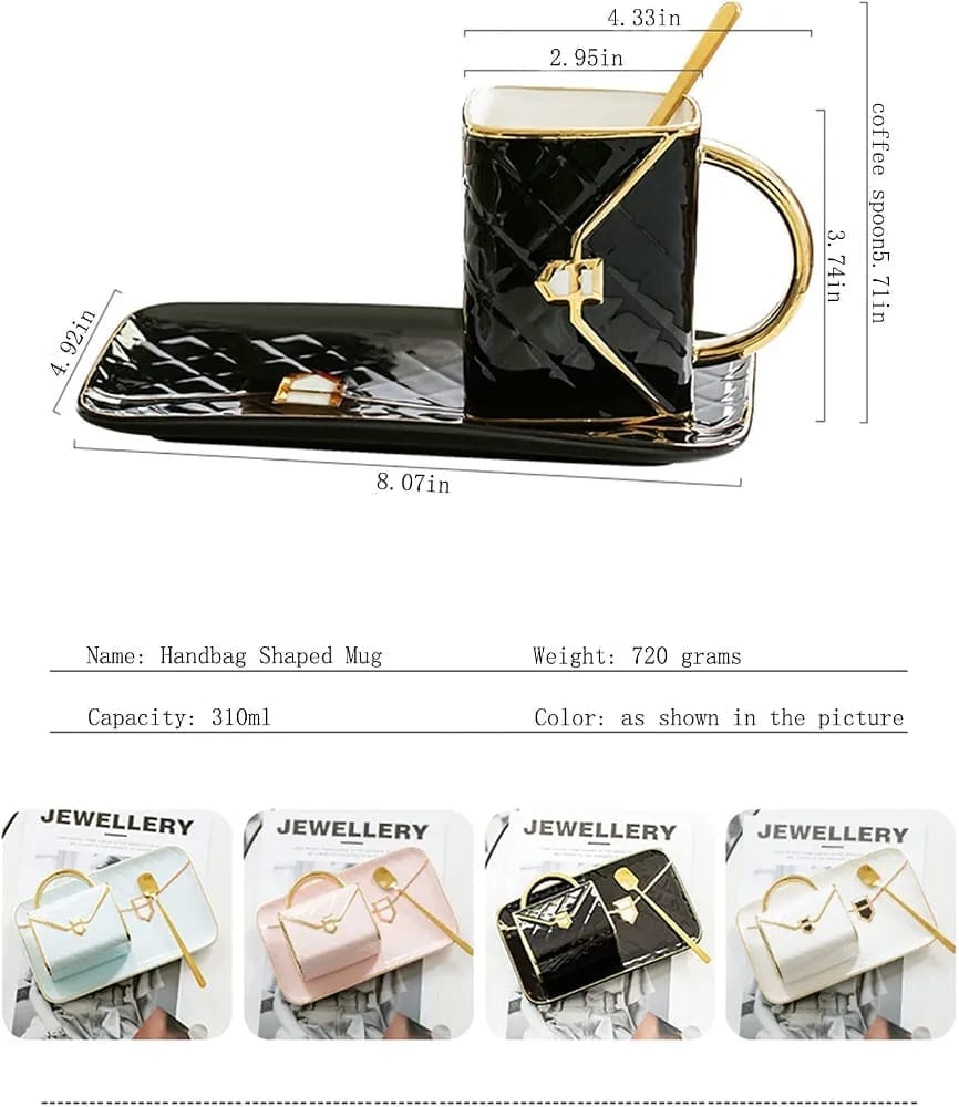 Light Luxury Bag Shape Ceramic Coffee Cup