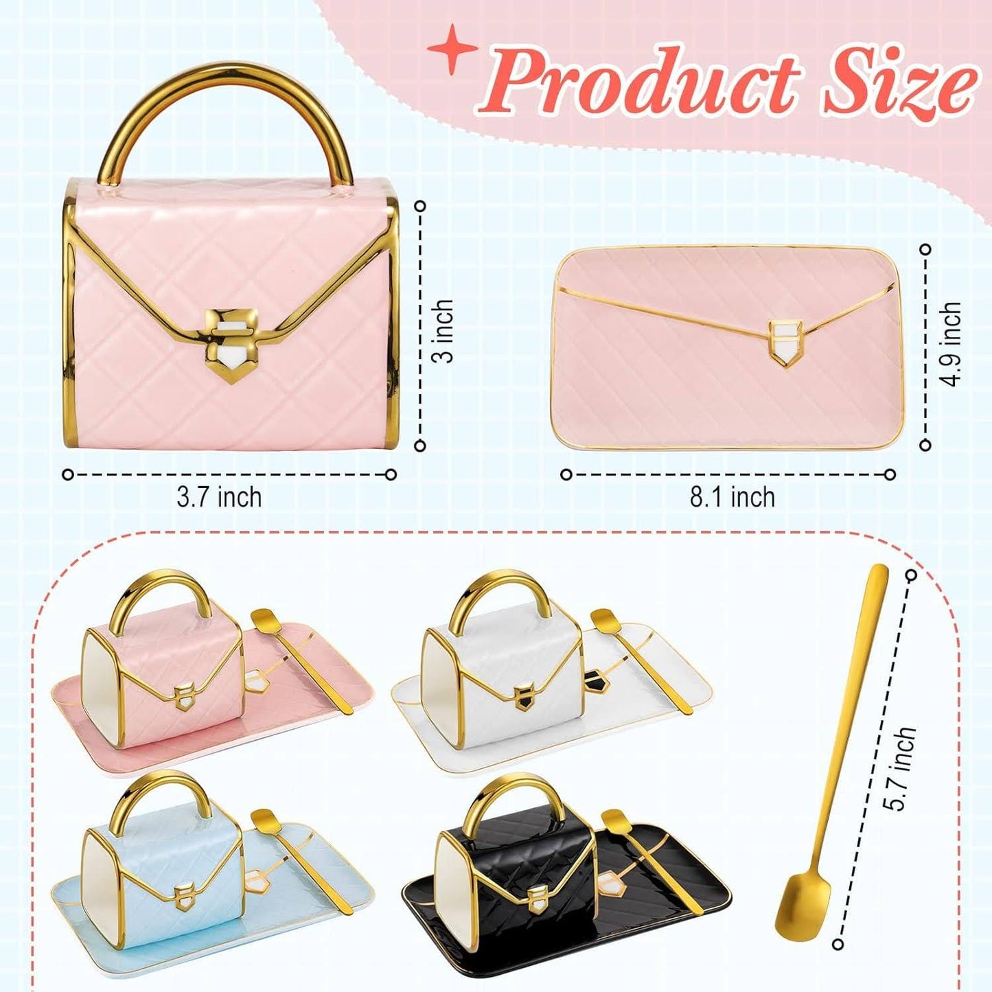 Light Luxury Bag Shape Ceramic Coffee Cup