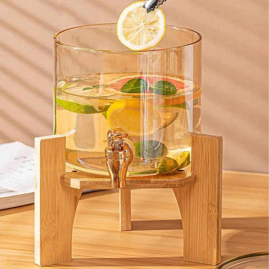 New Style Beverage Dispenser With Wooden Base